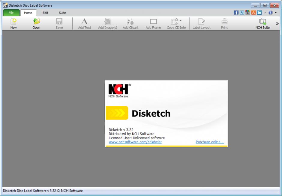 Disketch Disc Label Software main screen