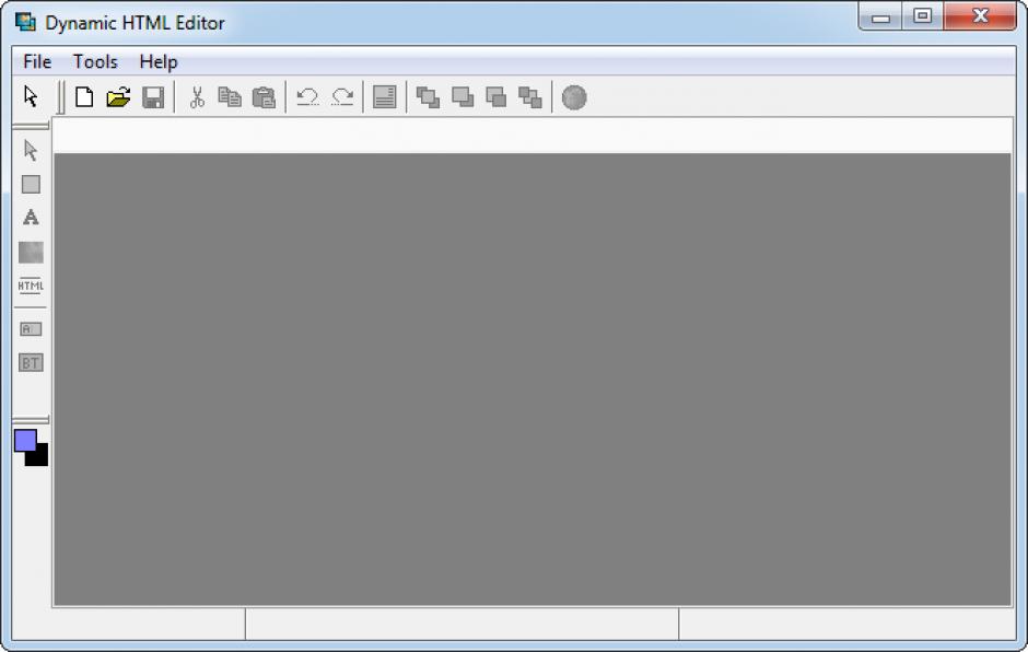 Dynamic HTML Editor main screen