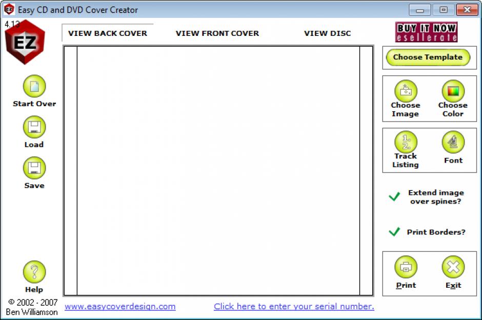 screenshot of program