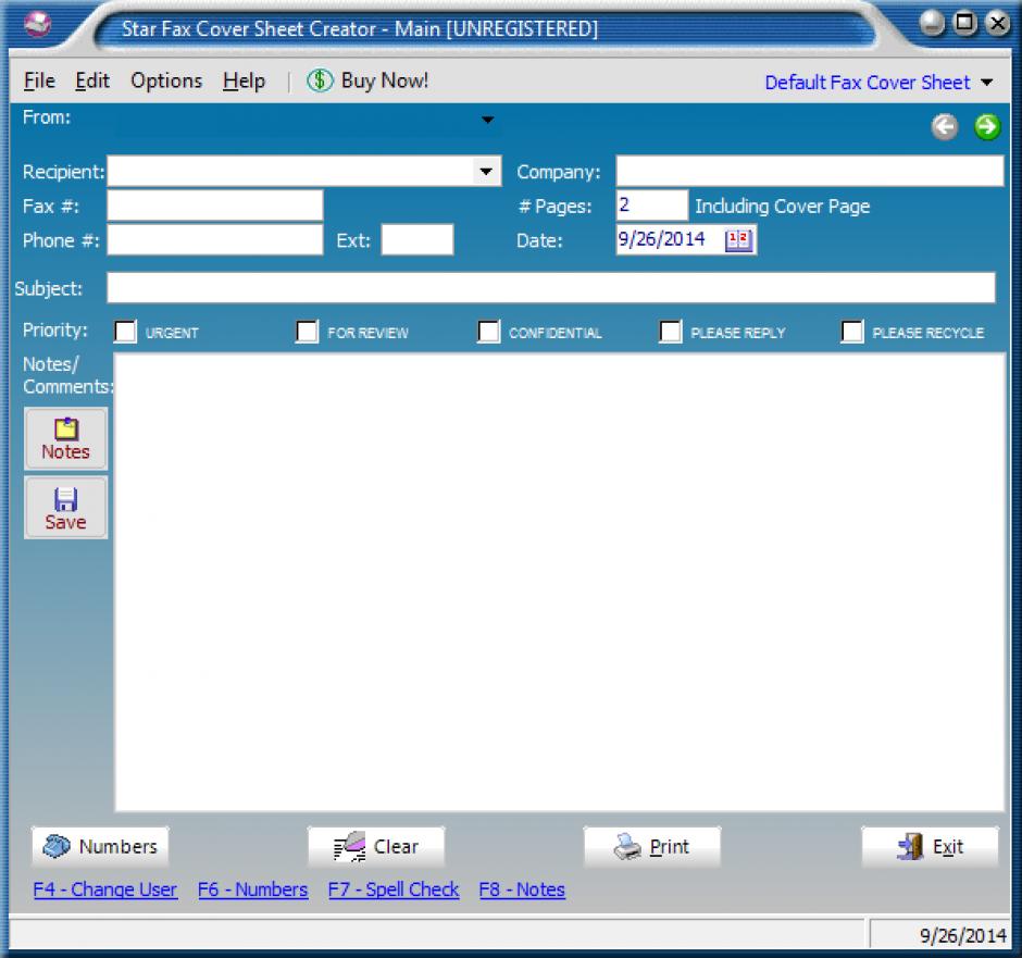 screenshot of program