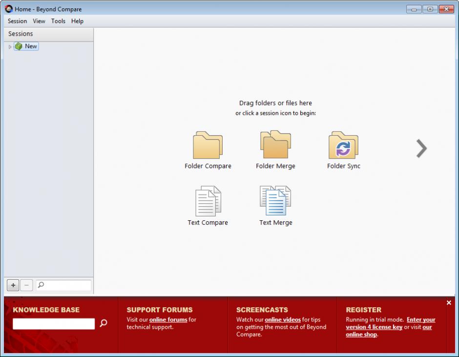 Beyond Compare main screen