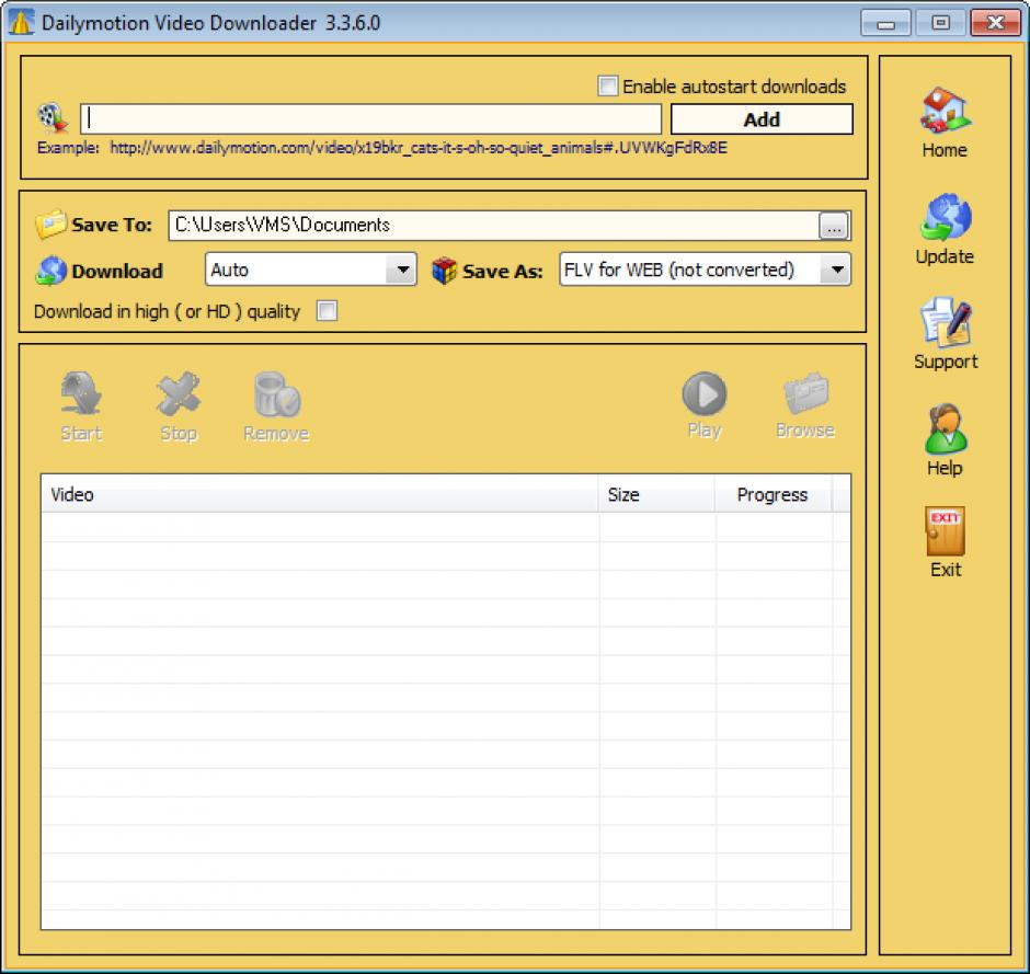 screenshot of program