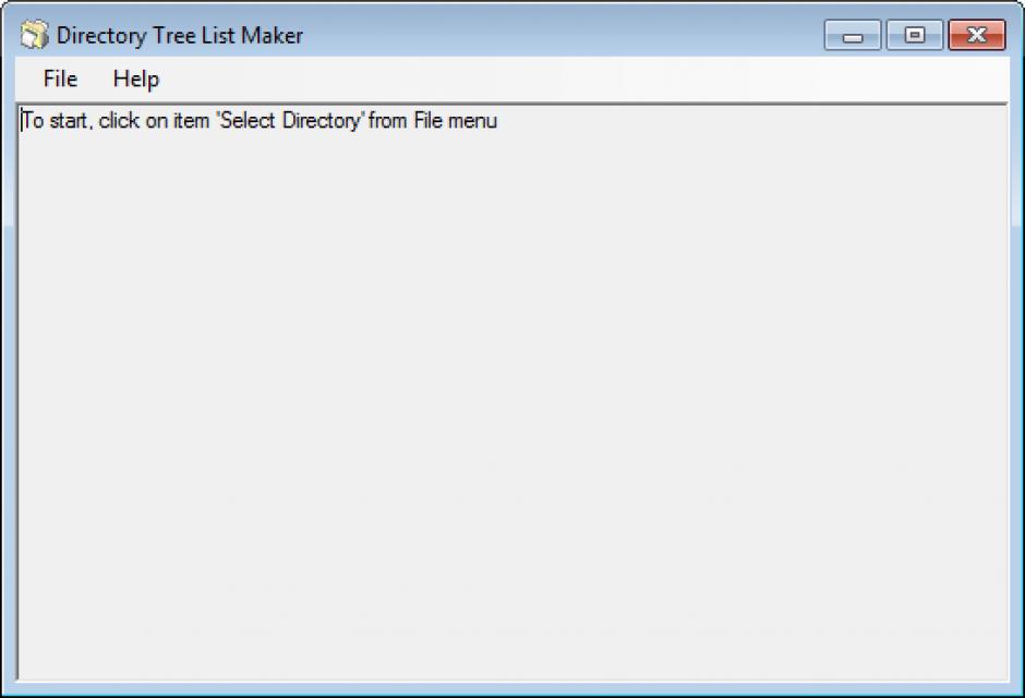 Directory Tree List Maker main screen