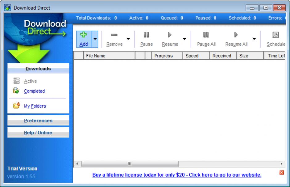 screenshot of program