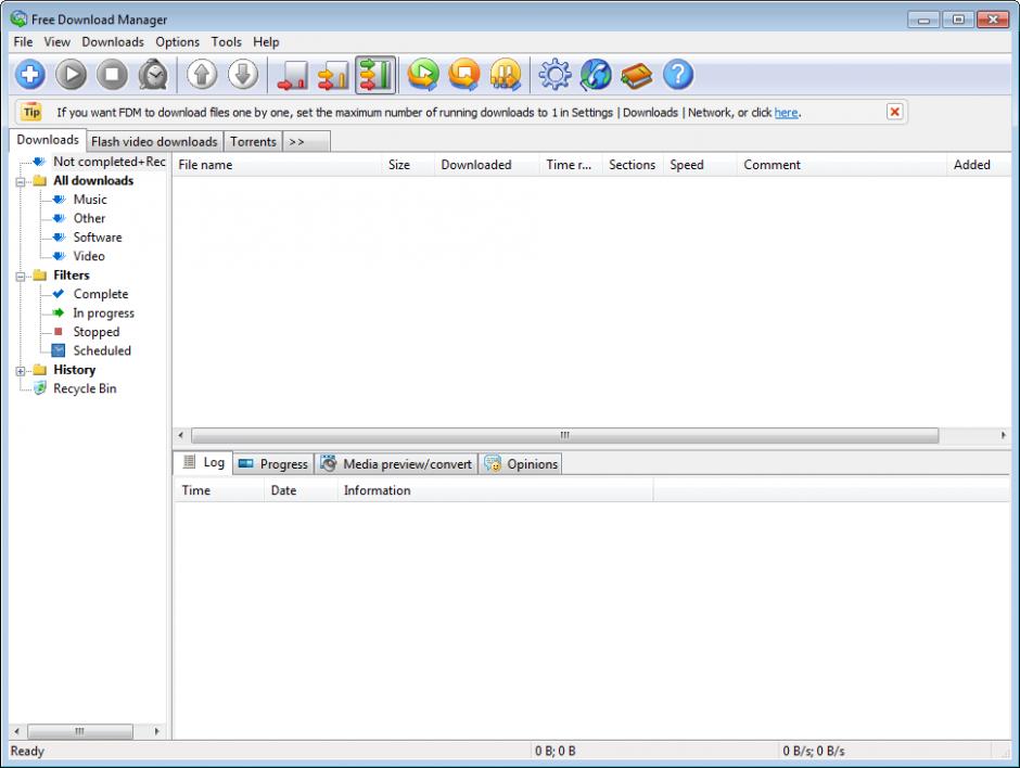 Free Download Manager main screen