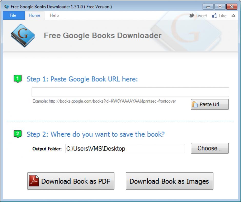 Free Google Books Downloader main screen