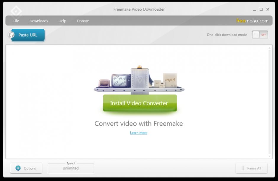 Freemake Video Downloader main screen