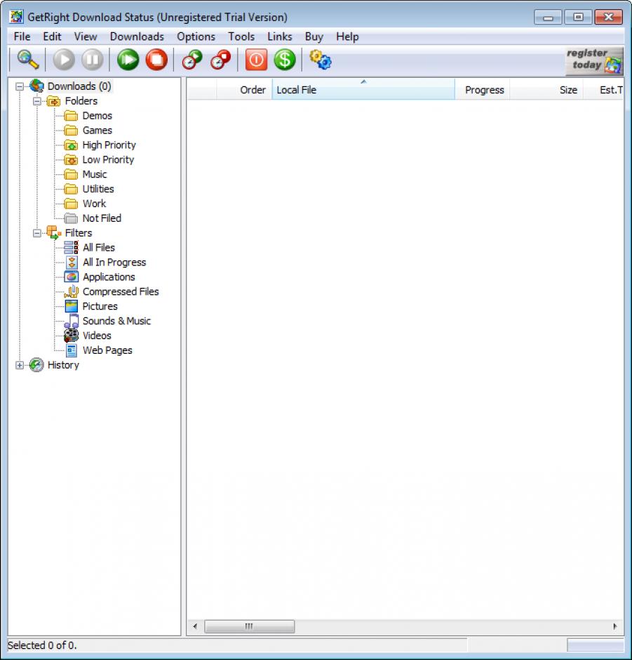 screenshot of program