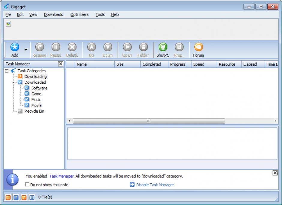 screenshot of program