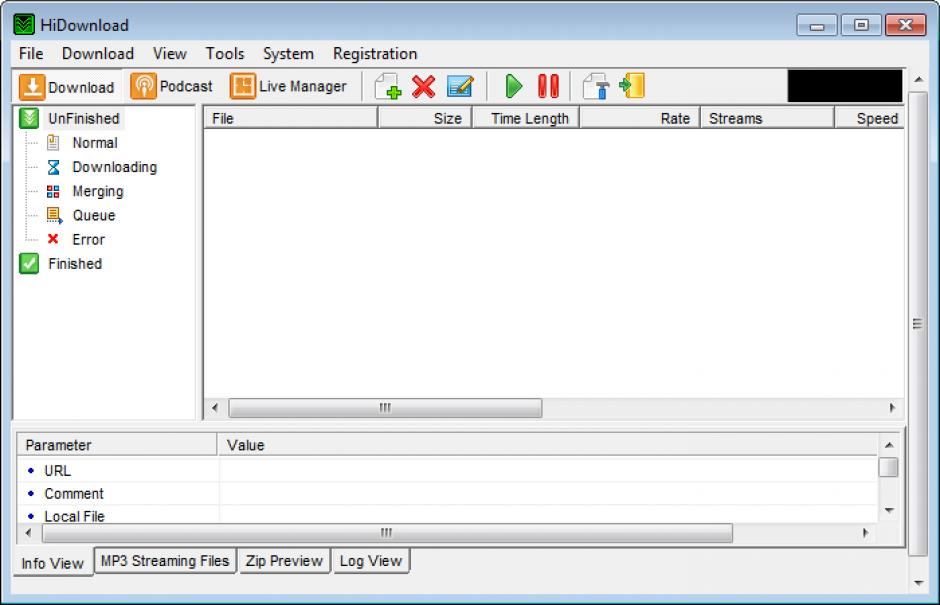 screenshot of program