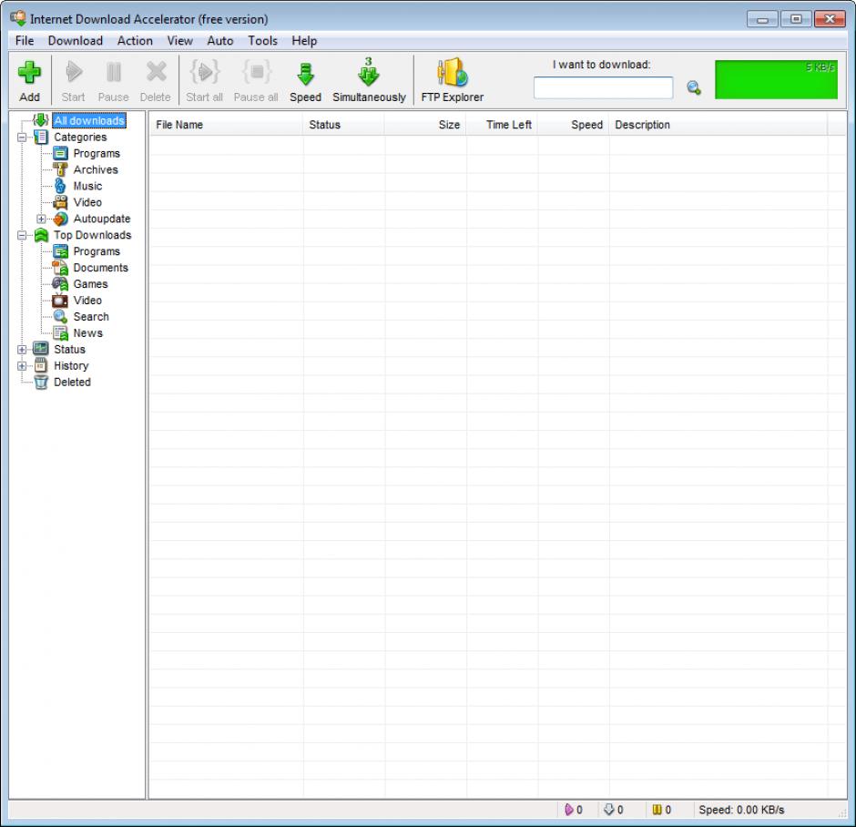 screenshot of program