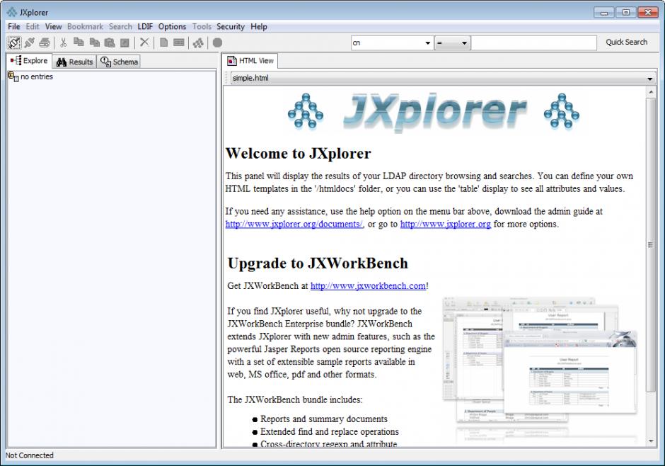 JXplorer main screen