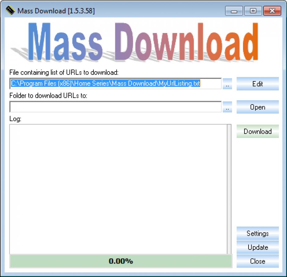 Mass Download main screen