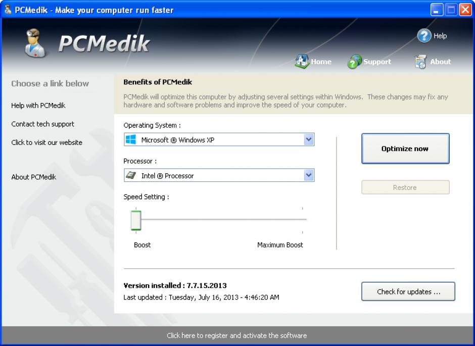 PCMedik main screen