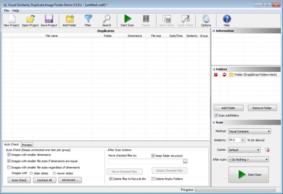 Visual Similarity Duplicate Image Finder Demo main screen