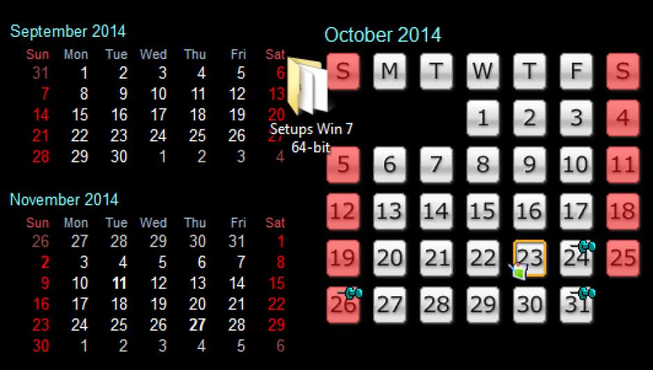 Active Desktop Calendar main screen