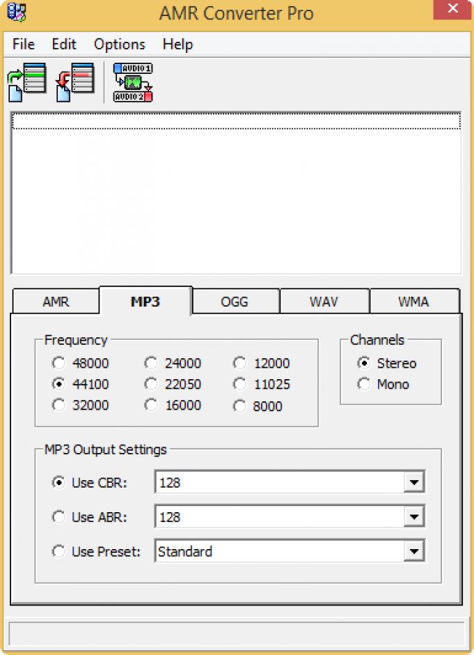 AMR Converter Pro main screen