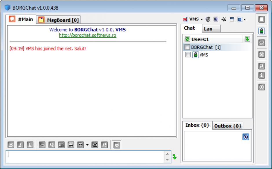 screenshot of program