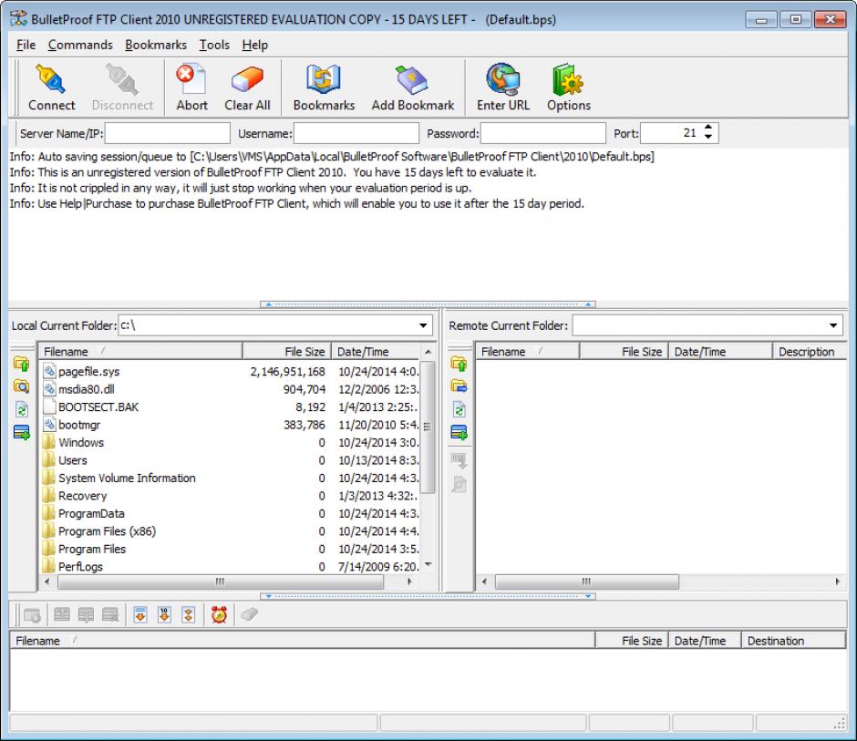 screenshot of program