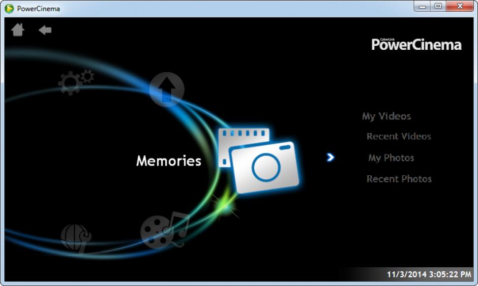 CyberLink Power Cinema main screen