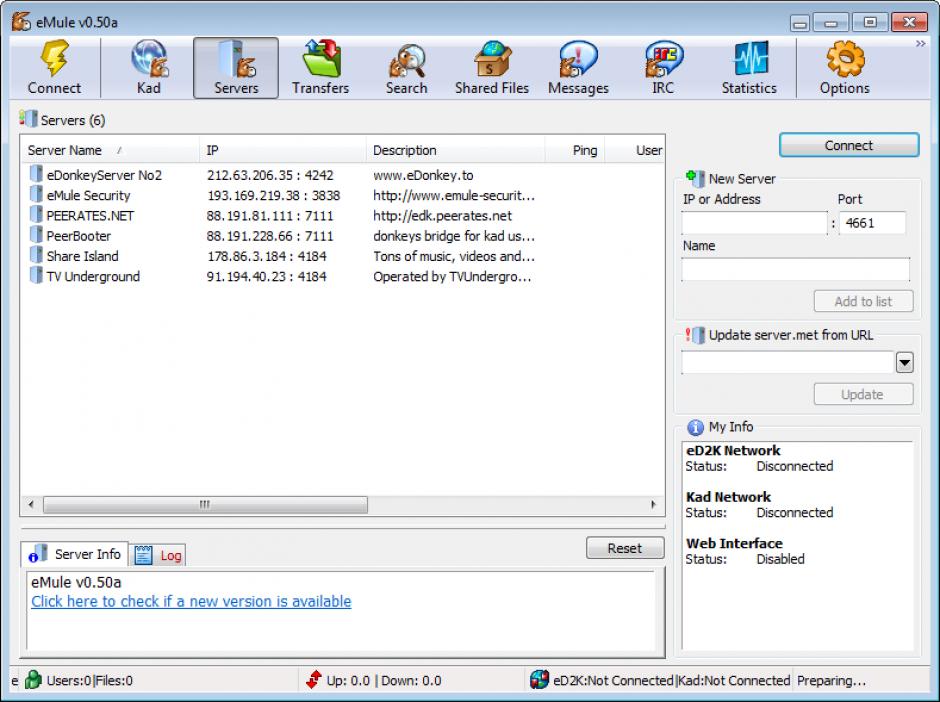 eMule main screen