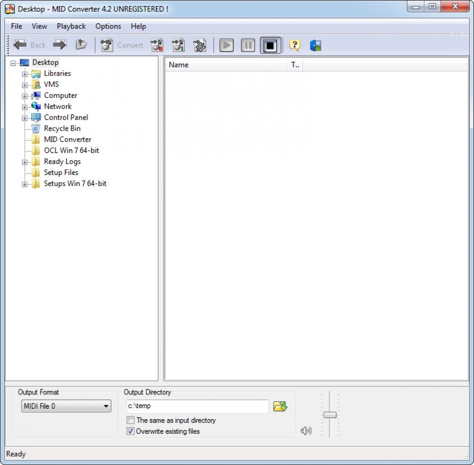 screenshot of program