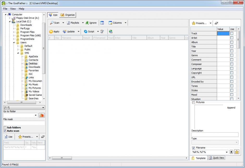 screenshot of program