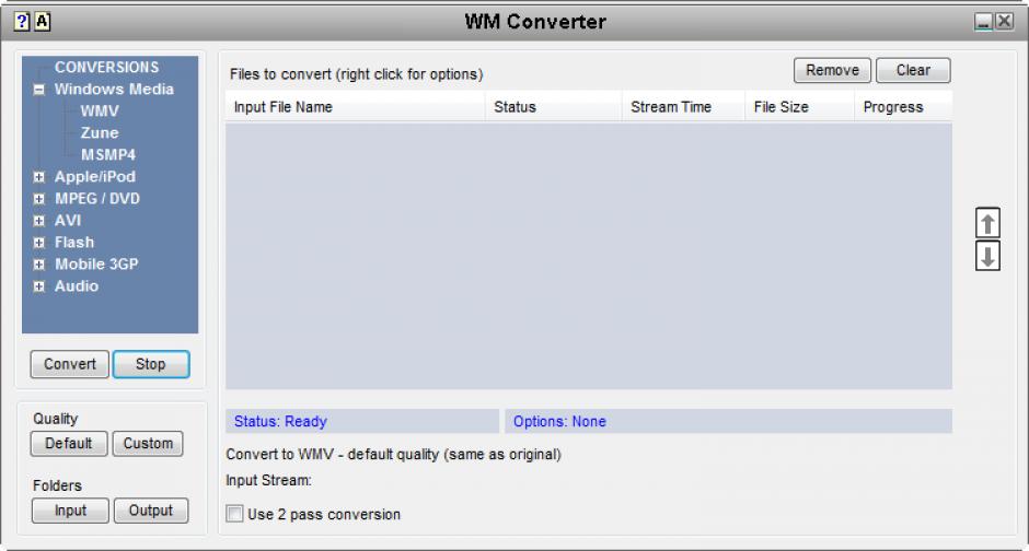 WM Converter 14 main screen