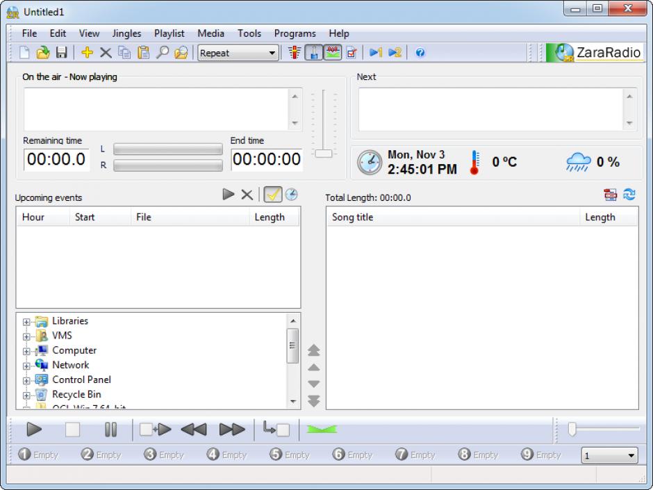 screenshot of program