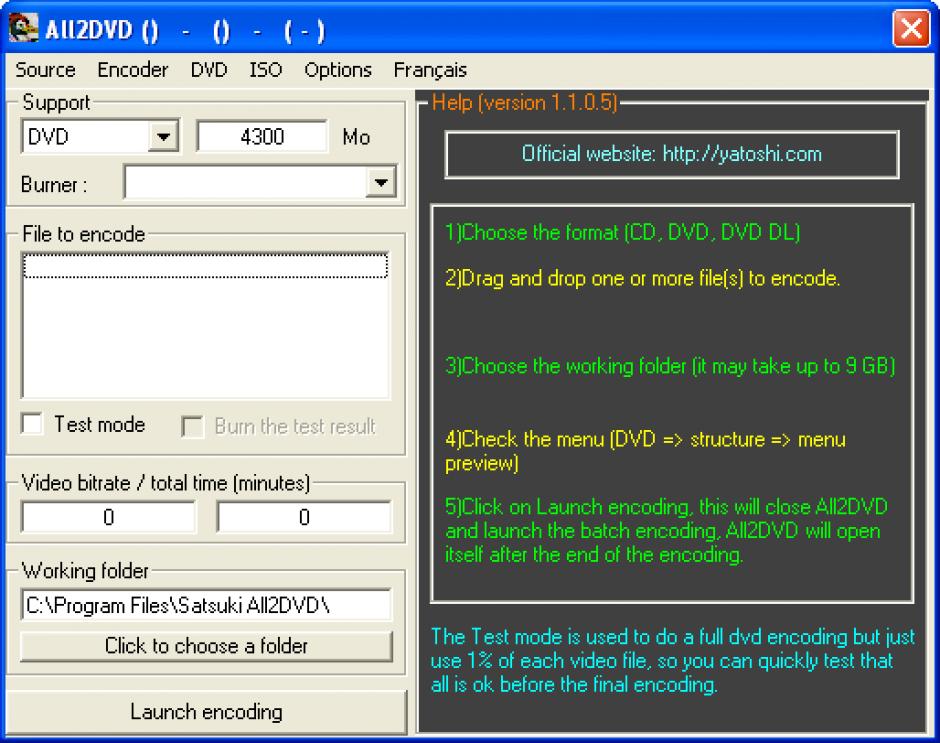 screenshot of program