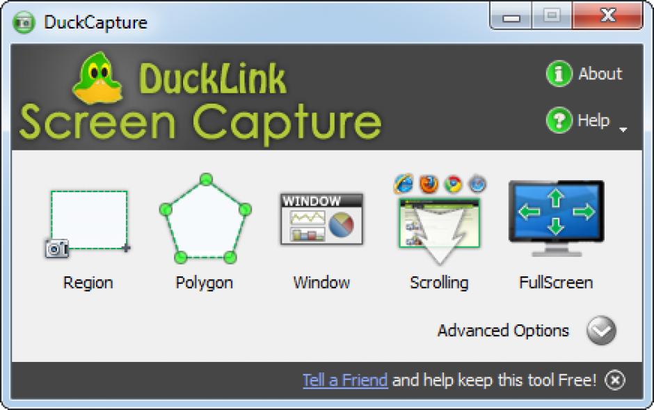 DuckCapture main screen