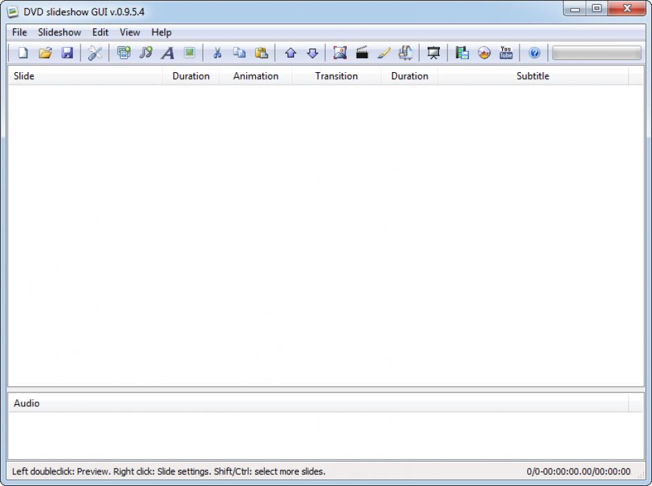 DVD slideshow GUI main screen