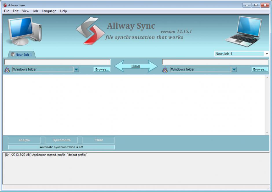 Allway Sync main screen