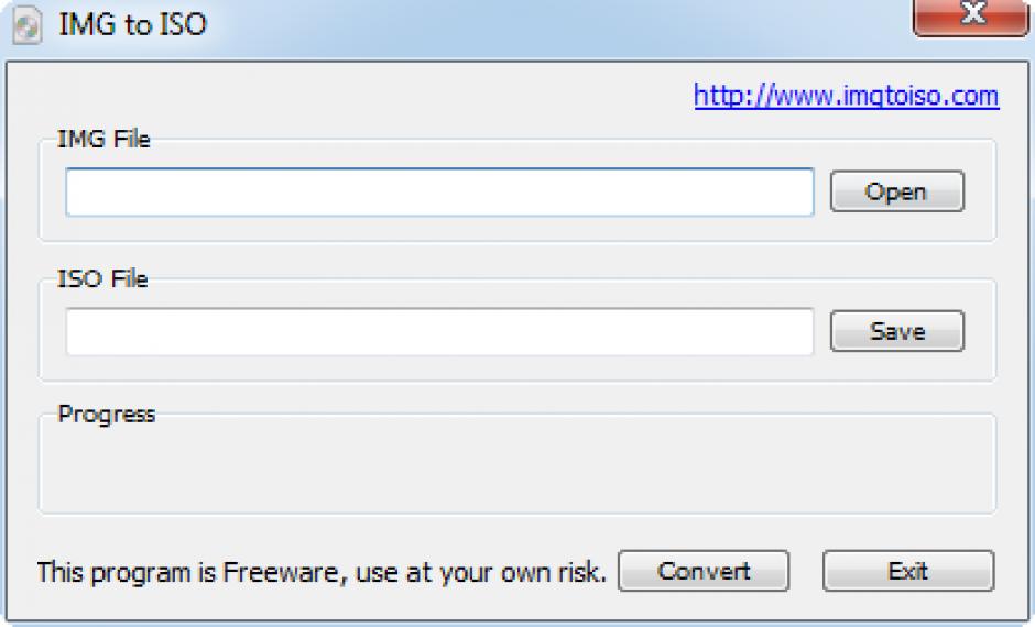 IMG to ISO main screen