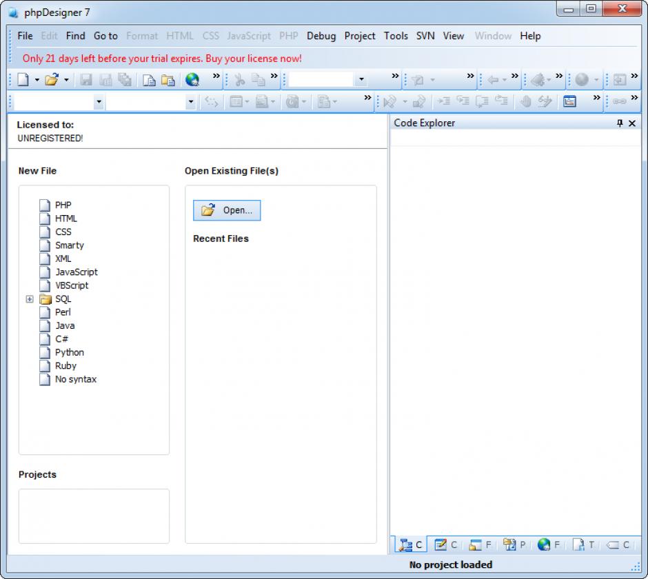 screenshot of program