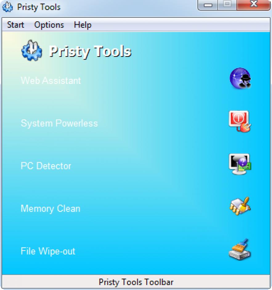 screenshot of program