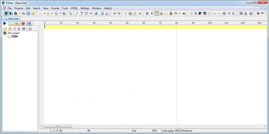 PSPad editor main screen