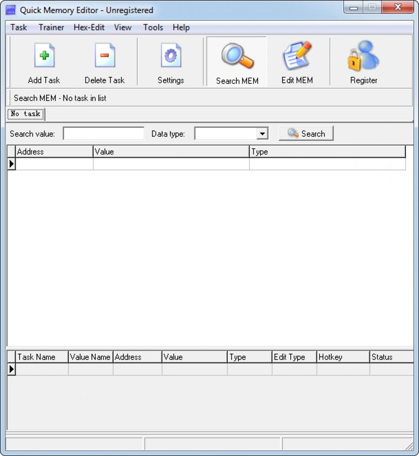 screenshot of program