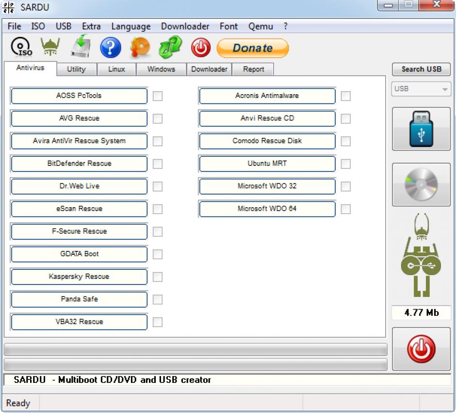 screenshot of program