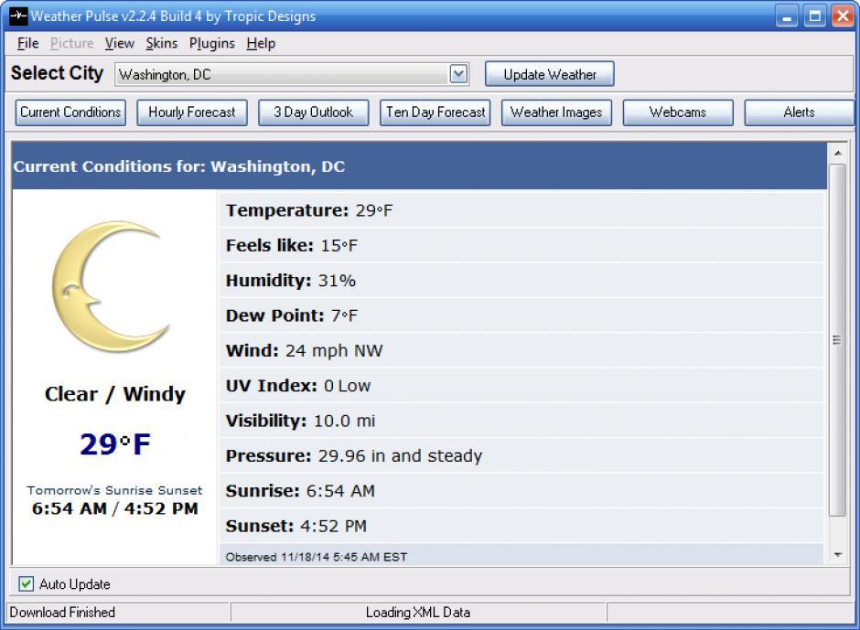 Weather Pulse main screen