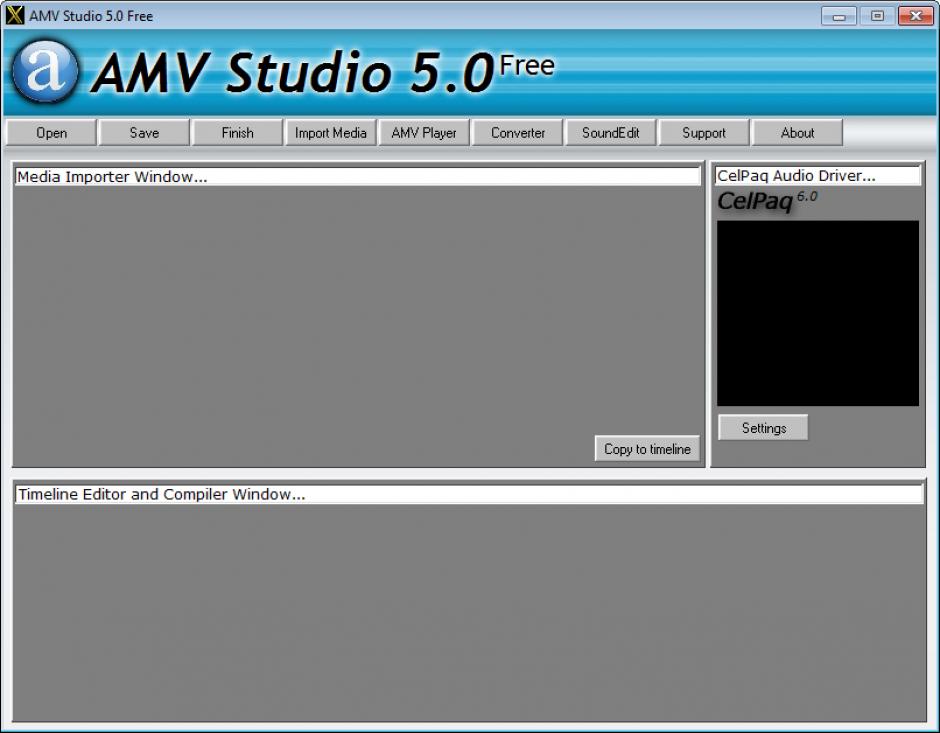 AMV Studio main screen