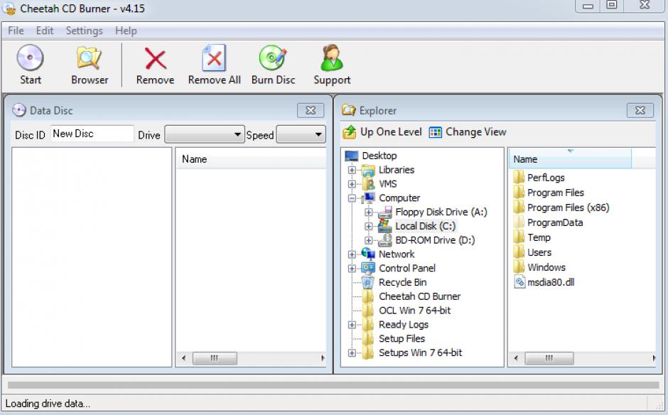 screenshot of program