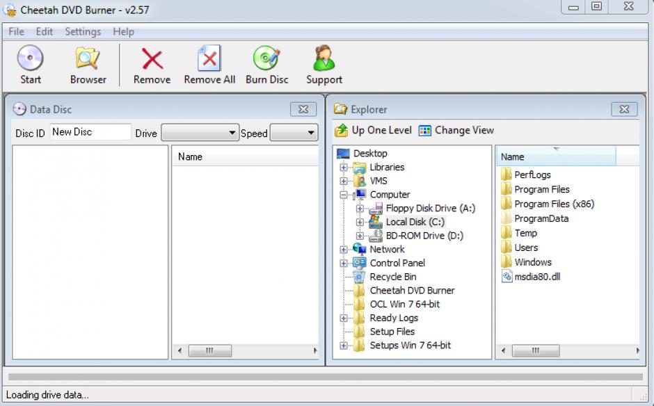 screenshot of program