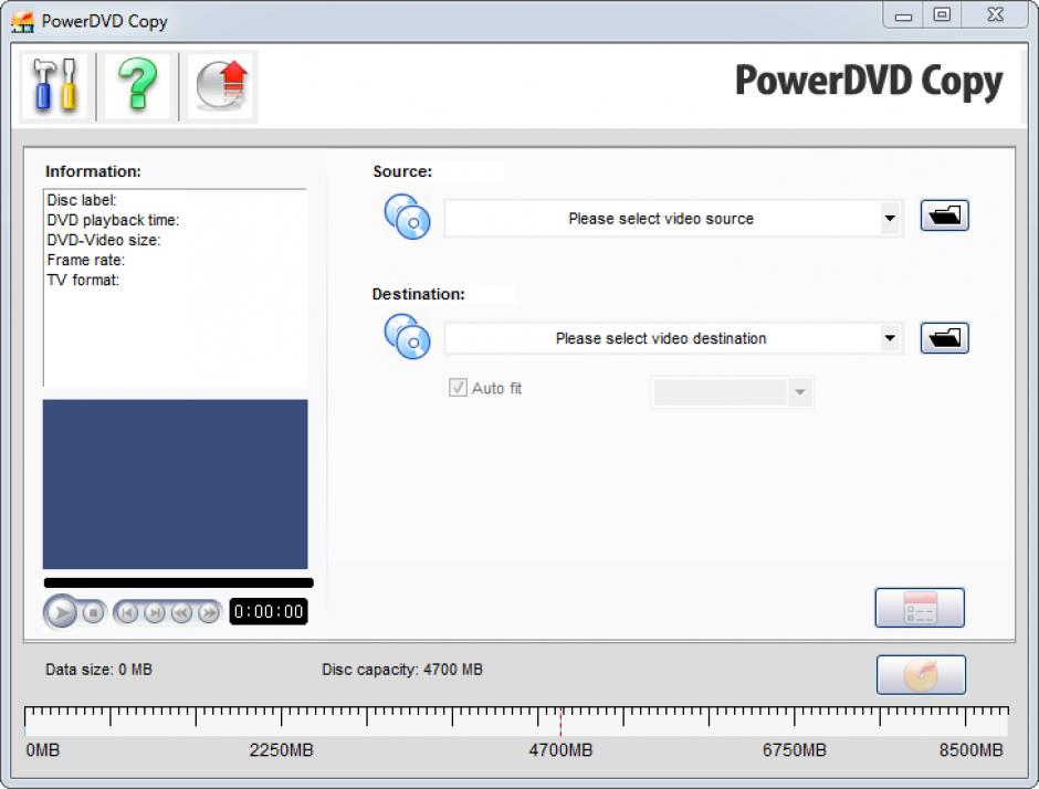 CyberLink PowerDVD Copy main screen