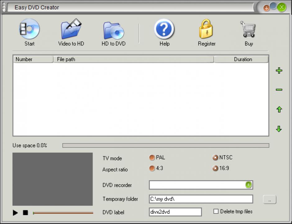 screenshot of program