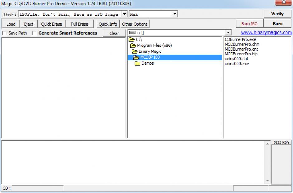 Magic CDDVD Burner Pro main screen