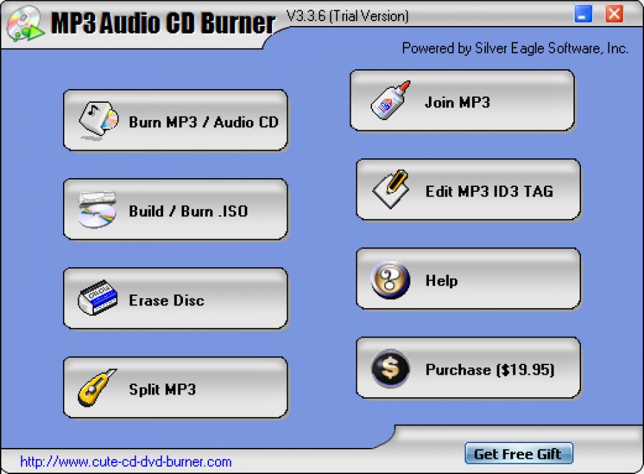 MP3 Audio CD Burner main screen