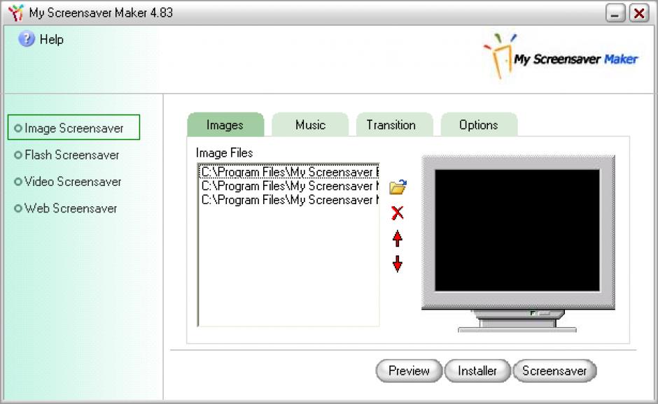 screenshot of program