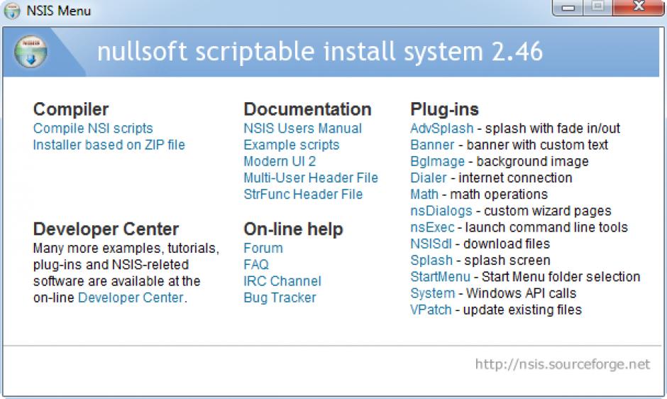 Nullsoft scriptable install system main screen