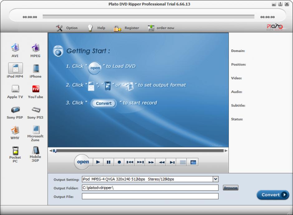 Plato DVD Ripper Professional main screen